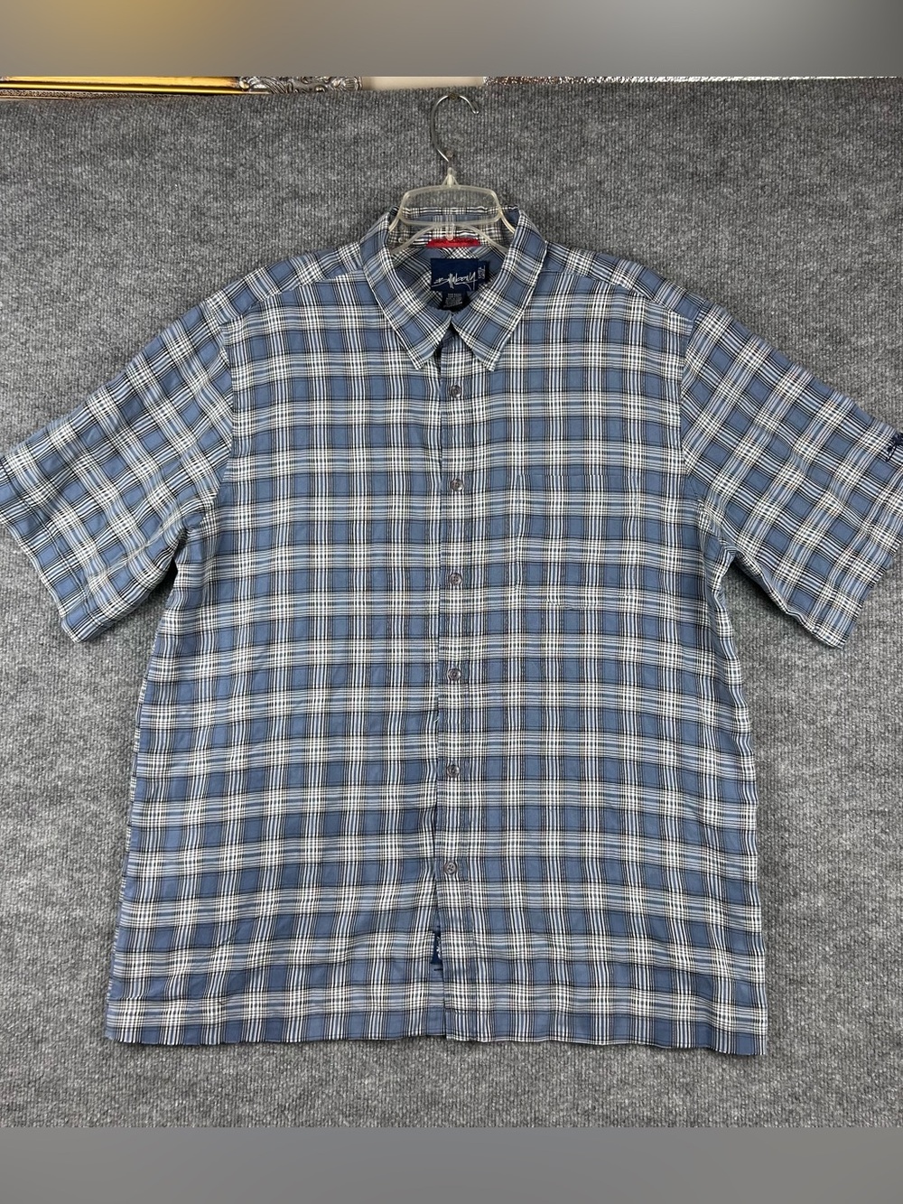 Billabong Plaid Short Sleeve Shirt Surf Skate Y2K Button Down Blue Men XL